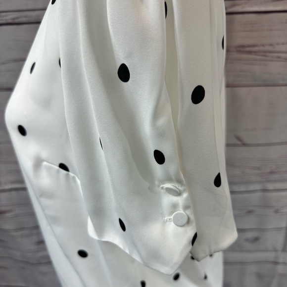 NWT RW&CO. White & Blue Polka Dot Shirt - M - Picture 5 of 7